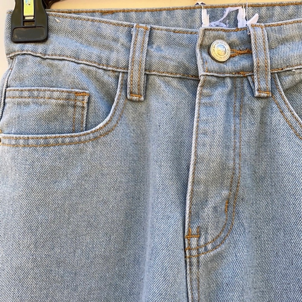 Princess Polly Womens Size 2 Rosalie light blue straight leg mid rise jeans - Picture 9 of 9